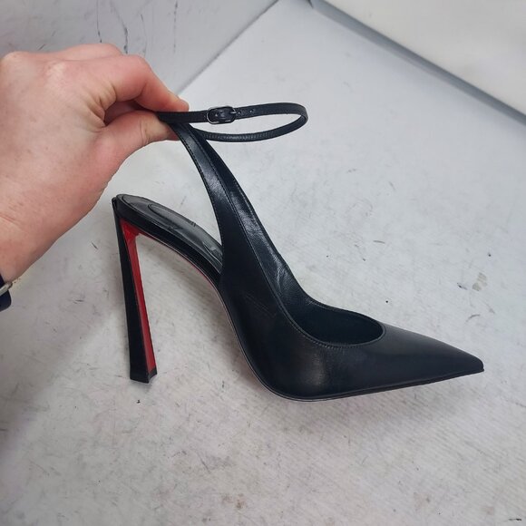 Christian Louboutin Black Strappy Condora Leather Heel Shoe - Picture 3 of 12